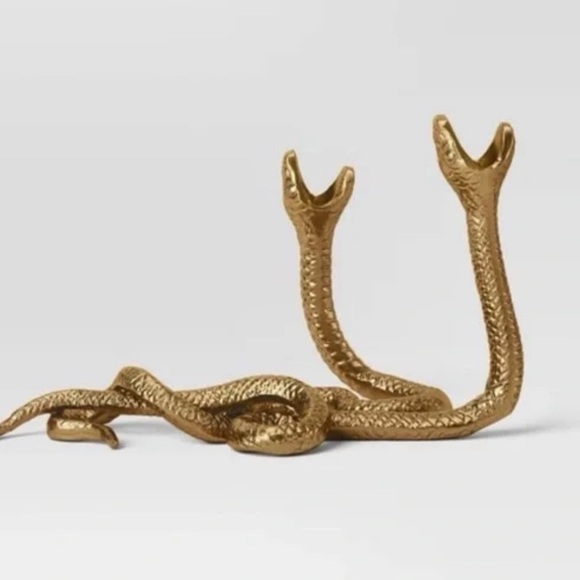 Gold Two headed Snaked Taper Candle Stand Holder -NWTS - Threshold - Picture 4 of 13